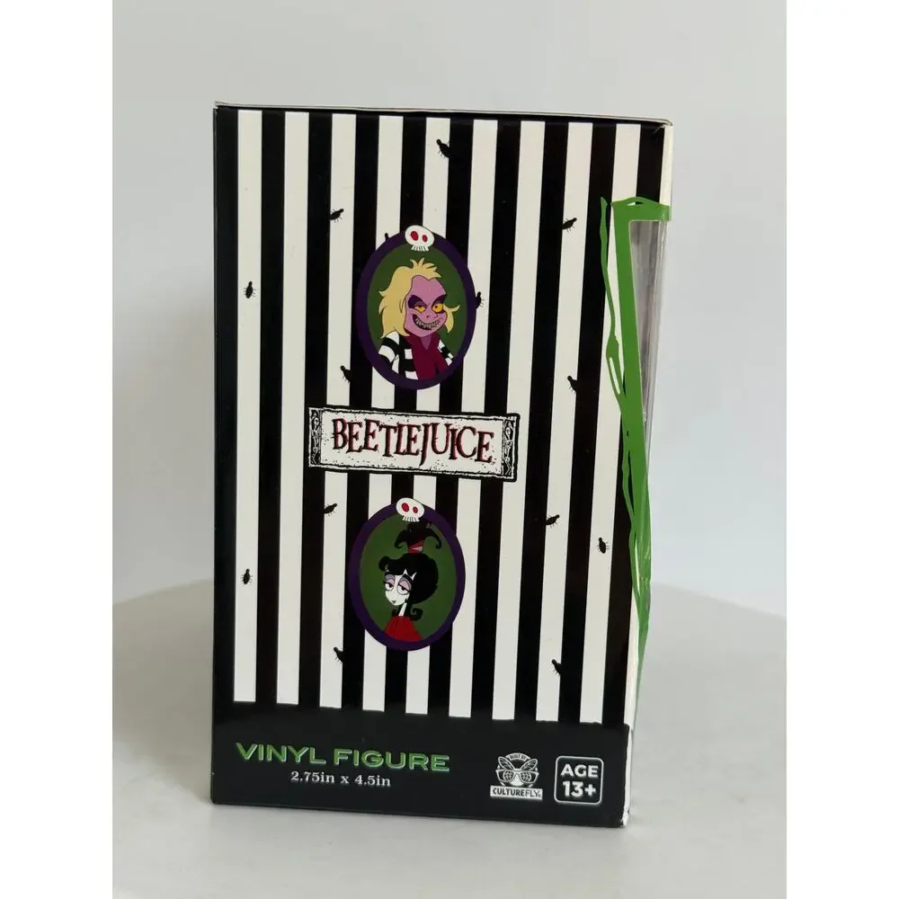 Beetlejuice CultureFly Vinyl Figure 4.5in Horror Goth Striped Suit Boxed TV 2024